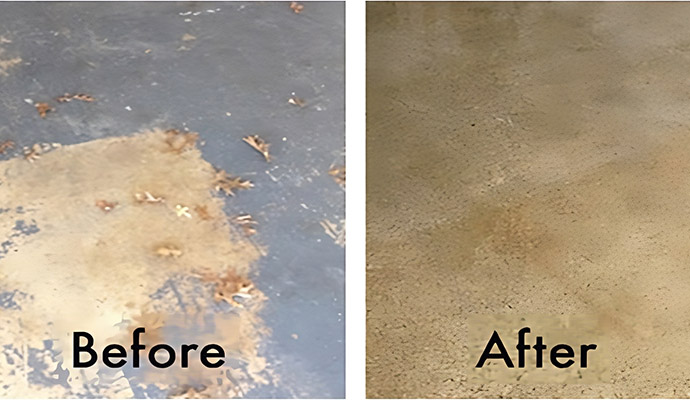 Before and After concrete polashing