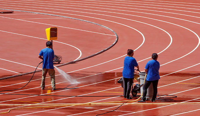 Athletic track pressure washing services