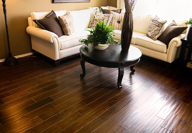 Clean and shiny hardwood floor.