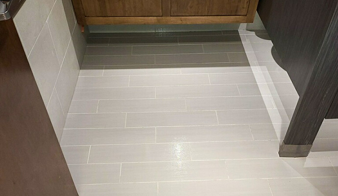 Clean tile floor