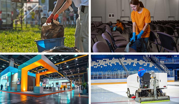 Collage event venue cleaning and janitorial services