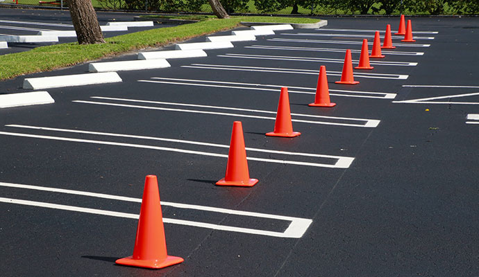 Commercial parking lot striping
