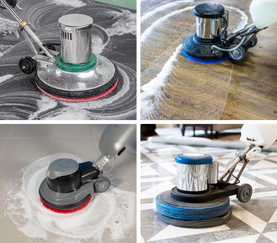 Collage of different floor cleaning services