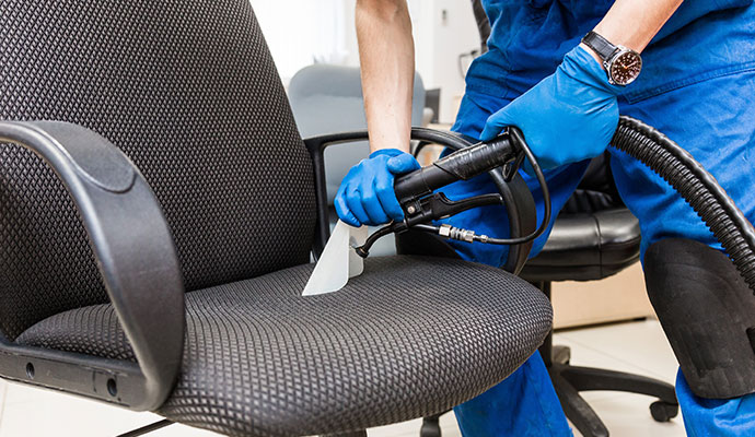 An expert cleaning chair in an office space