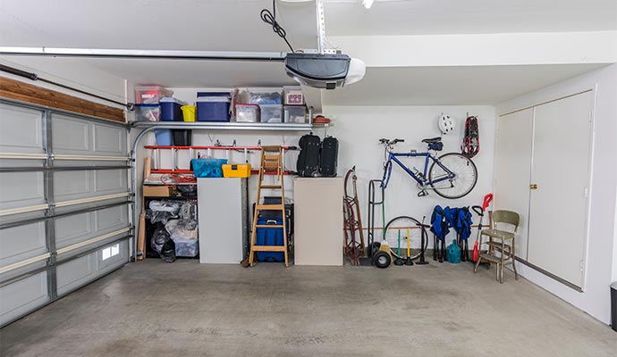Clean and organized garage interior
