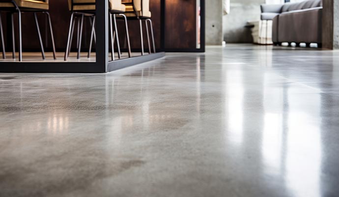 Clean concrete floor