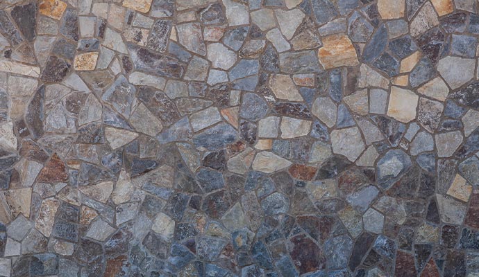 Clean mosaic floor using stone
