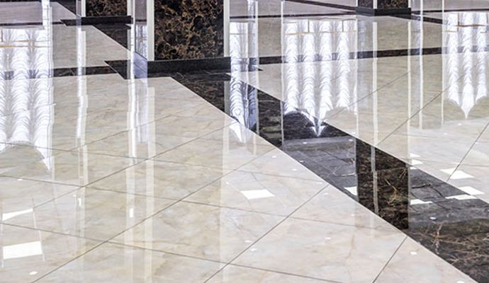 Cleaned and polished shiny floor 