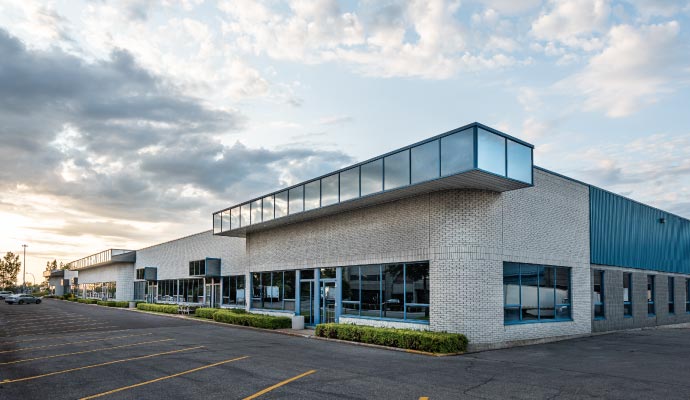 Front parking area of an industry