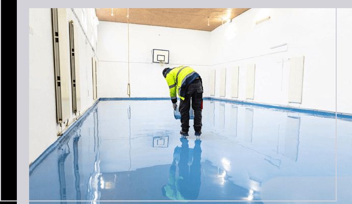 Person maintaining commercial floor