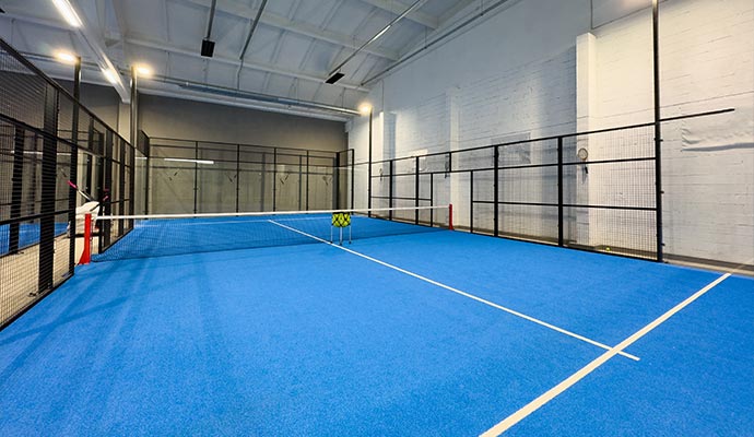 An indoor padel court