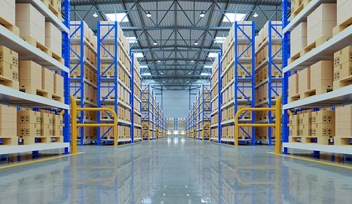 A clean and organized warehouses