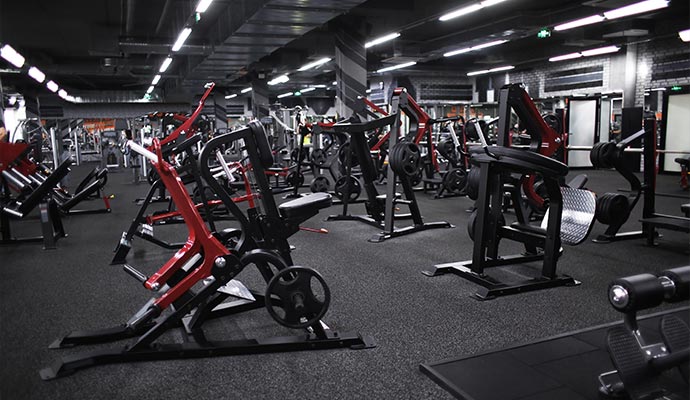 A clean fitness center with equipment