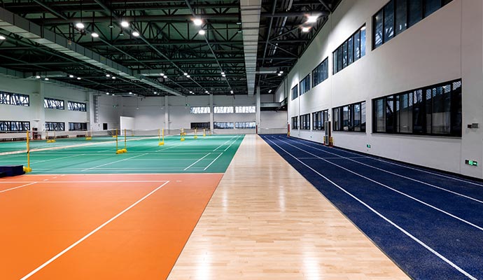 A clean indoor sports complex facility
