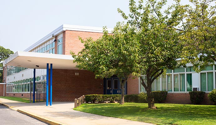 A clean school building exterior for educational facility 
