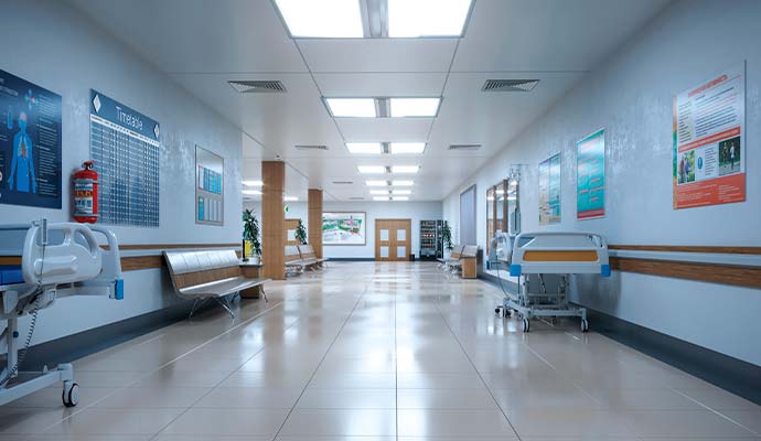 Clean hospital corridor