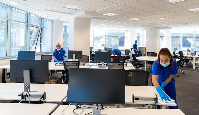 Janitorial cleaning of office space