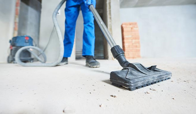 Post construction cleanup concrete floor