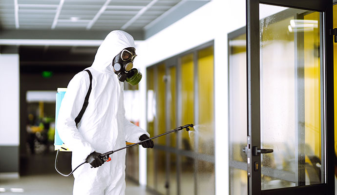 Technician providing disinfection service