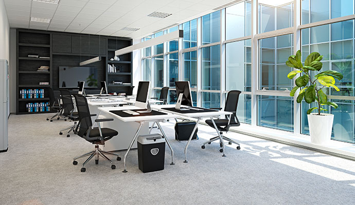 Interior view of a clean office