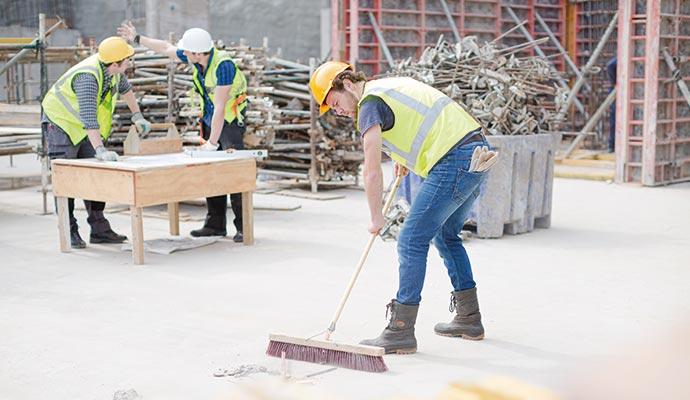 Construction area cleanup service