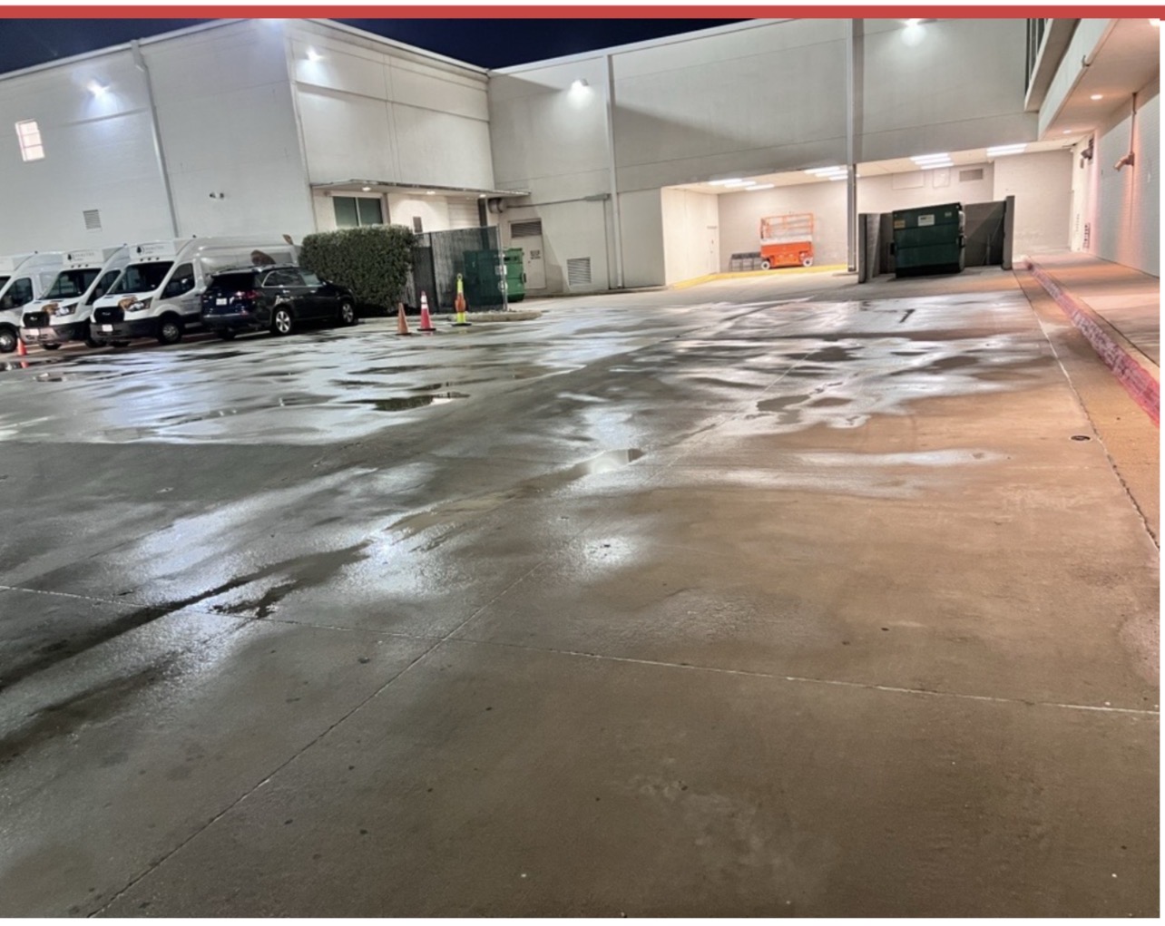commercial parking lot after oil stain cleanup in Dallas, TX