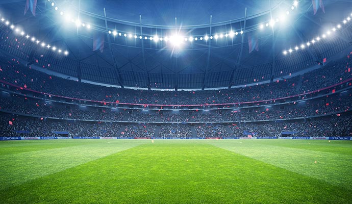 A large sports stadium