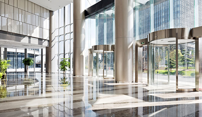 Clean office building interior