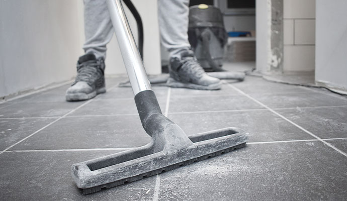 Post construction floor cleaning and debris removal