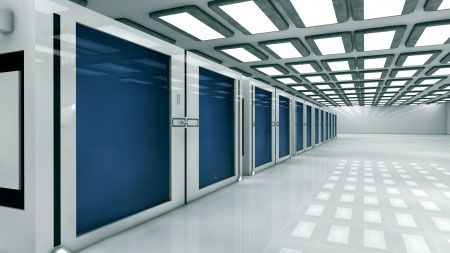 high-tech computer server room