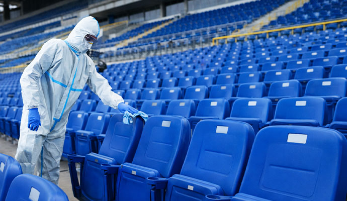 Stadium seating sanitization and deep cleaning