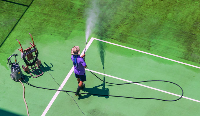 Tennis court pressure washing services
